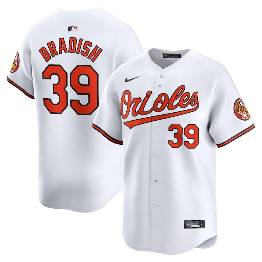 Men Baltimore Orioles #39 Kyle Bradish Nike White Home Limited Player MLB Jersey